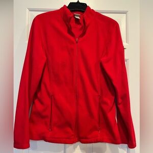 Women’s LL Bean medium red fleece jacket